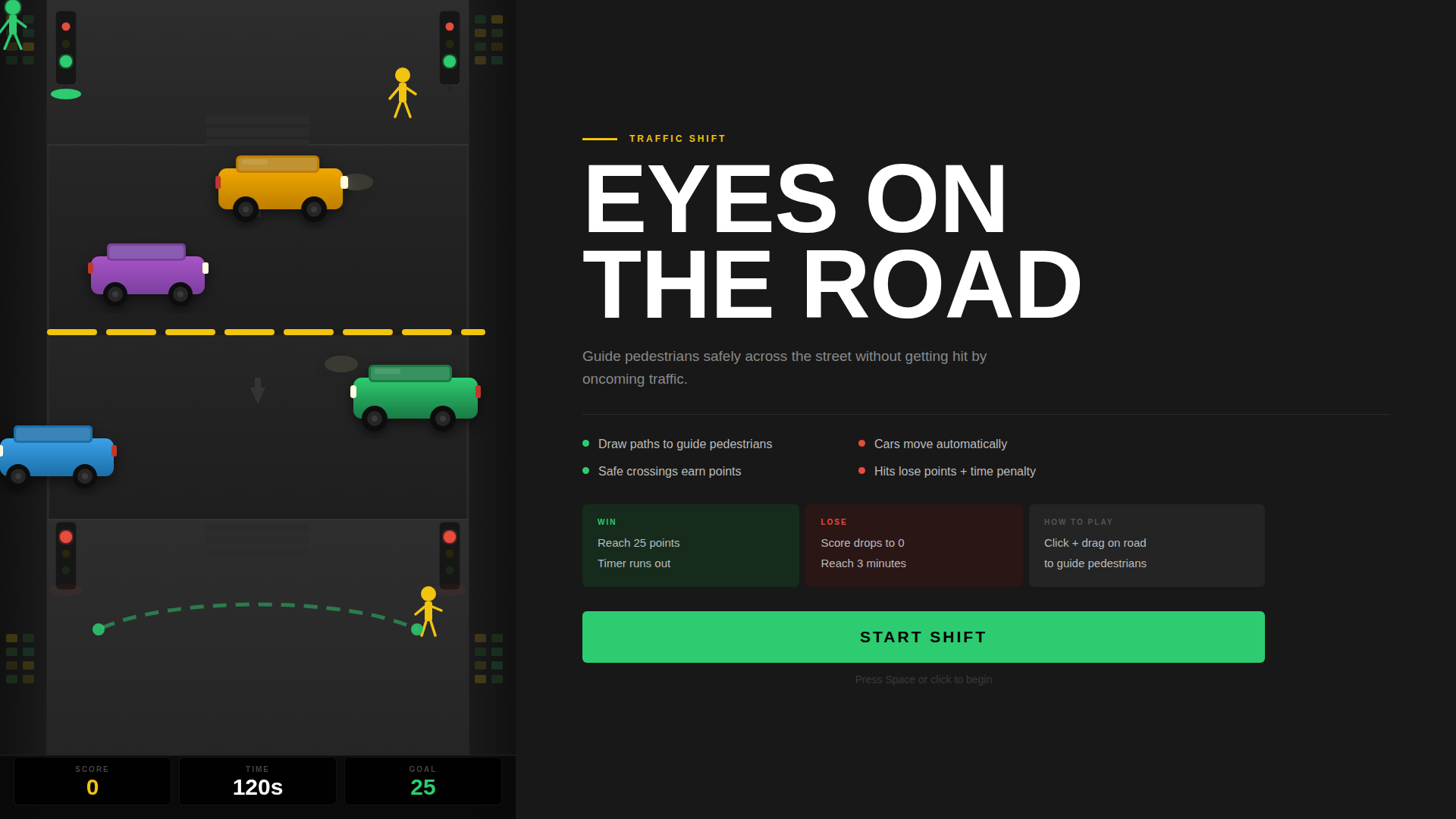 Eyes on the Road traffic simulation game